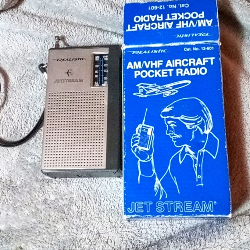 Vintage 1980s Realistic Am/Vhf Aircraft Pocket Radio with Box,Tested,Works,As Is